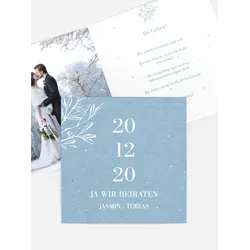 Einladung zur Hochzeit selbst gestalten mit Spruch und Fotos im Onlinedesigner bei Meine-Kartenmanufaktur.de