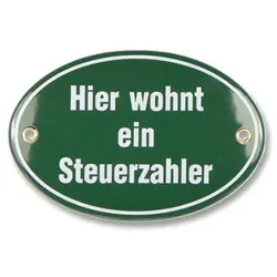 Hier wohnt ein.., Emailliertes Schild