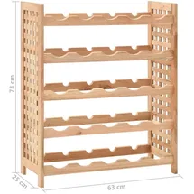 vidaXL Weinregal 63 x 25 x 73 cm Nussbaumholz Beige