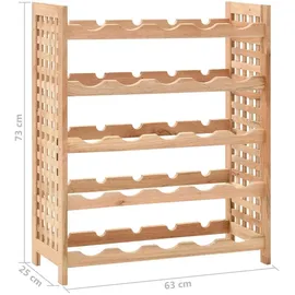 vidaXL Weinregal 63 x 25 x 73 cm Nussbaumholz Beige