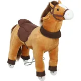 aiyaplay Reitpferd, Spielpferd zum Reiten mit Sattel Rollen, 75 cm Stehpferd Plüschpferd