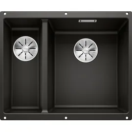 Blanco Subline 340/160-U rechts Unterbau granit schwarz Handbetätigung 555 x 460 mm
