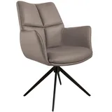 Riess Ambiente Drehbarer Stuhl Papillon - braun schwarz - Echtleder Metallgestell - mit Armlehne