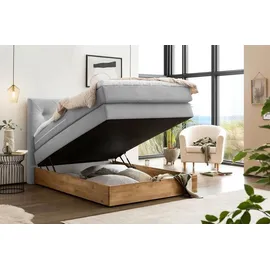 Belanoti MARBO Boxspringbett 140x200 mit Bettkasten 7-Zonen Taschenfederkern Matratze Topper Bett 140x200 Eiche Farbe Hellgrau H2/H3 Pol... - Hellgrau
