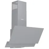Wiggo A642 Dunstabzugshaube 60cm kopffrei I Abluft Umluft Dunstabzug 626m3/h - Touch-Display 4 Stufen I Energieeffizienzklasse A Schräghaube inkl. 2x Kohlefilter I Abzugshaube Glasfront grau