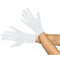 Foxxeo kurze glänzende weiße Handschuhe 20er Jahre Damen Fasching Kostüm