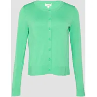 S.Oliver Rundhals-Strickjacke mit Knopfleiste limettengrün 40