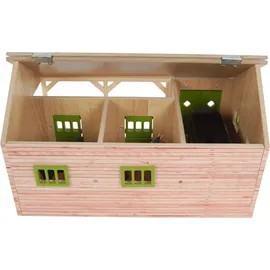 Kids Globe Spielzeug-Pferdestall mit 2 Boxen, und Aufbewahrung 1:32 Natur