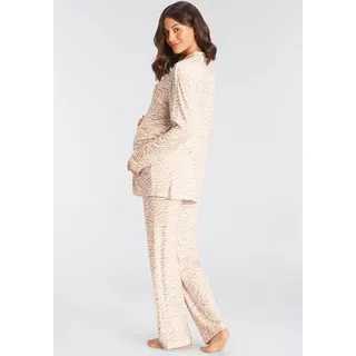 LASCANA Damen Umstandspyjama beige-gemustert Gr.32/34