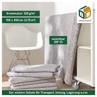 BB-Verpackungen Malervlies Packdecken Premium, (20-St), 1,50 x 2,50 m, strapazierfähig, langlebig grau