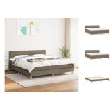 vidaXL Boxspringbett mit Matratze Taupe 160x200 cm Stoff