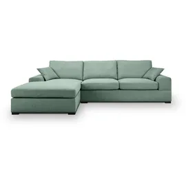 xonox Ecksofa Strukturstoff L-Form 3-Sitzer Petrol