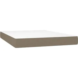 vidaXL Boxspringbett mit Matratze & LED Taupe 140x200 cm Stoff