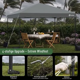 Sekey Faltpavillon 3 x 3 m inkl. 4 Seitenteile Grau