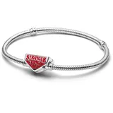 Pandora Stranger Things Friends Don’t Lie Armband aus Sterling Silber mit Metallperlen, Größe: 19 cm,