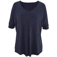 LASCANA Kurzarmshirt Damen navy-gepunktet Gr.44/46
