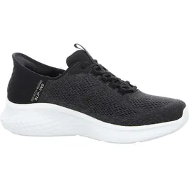 SKECHERS Herren Sneakers, Schwarzes Netzgewebe mit grauem Rand, 42 EU