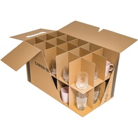 karton-billiger - 5x Gläserkarton - Umzugskarton für Gläser, Tassen und Flaschen - 15-30 Fächer
