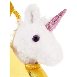 Brubaker Einhorn Tasche Weiß - 20 cm - Plüschtier in Handtasche - Plüsch Stofftier Kuscheltier - Gelb