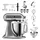KitchenAid Artisan 5KSM185 Allrounderset Medaillon Silber