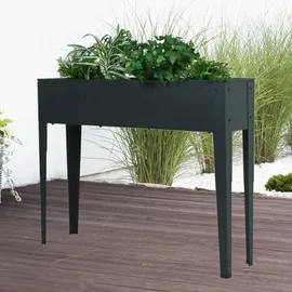 Harms Import Hochbeet Metall 102 x 26,5 x 80 cm Grau