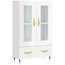 vidaXL Highboard Hochglanz-Weiß 69,5x31x115 cm Holzwerkstoff