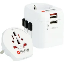 SKROSS Reiseadapter Pro Light USB Weiß