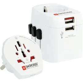 SKROSS Reiseadapter Pro Light USB Weiß