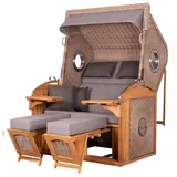 dekoVries GmbH Strandkorb deVries PURE® Sailor XL - PE white kubu - Dessin 466 - inkl. Schutzhülle