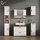 livinity® Ronco Badschrank 30 x 59 cm Weiß Hochglanz/Eiche Spanplatte