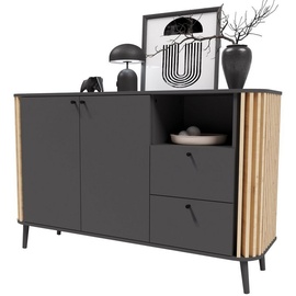 Premium Living Sideboard Pure in Grau/Naturfarben