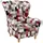 Supellex Ohrensessel Sofia Patchwork 92 x 68 x 95 cm Mehrfarbig mit Hocker