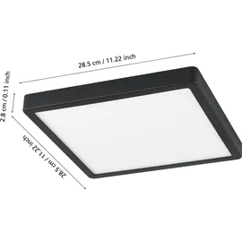 EGLO LED-Aufbauleuchte Zigbee Fueva-Z Eckig Weiß Schwarz 19,5 W