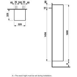 Laufen The New Classic Hochschrank 32 x 160 x 32 cm Weiß glänzend MDF
