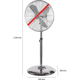 ProfiCare PC-VL3064MS 40 cm Standventilator Silber/Weiß