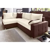 COLLECTION AB Ecksofa Parma, mit Bettfunktion, inkl. Zier- und Rückenkissen, braun