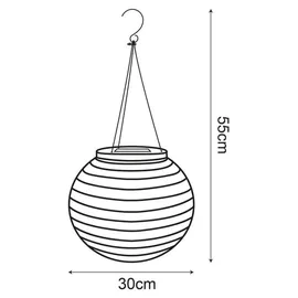 GLOBO Lampion Edelstahl Kunststoff D 30 cm 3er Set beige