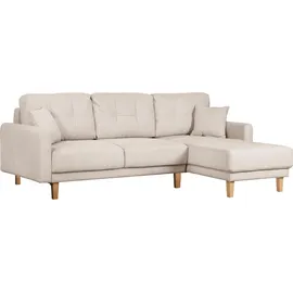 Home Affaire Ecksofa HOME AFFAIRE "TRIPLO optionale Schlafsofa mit Bettkasten, Maße B/T/H: 234/164/89 cm", beige, B:234cm H:89cm T:164cm, 88% Polyester, 9% Rayon, 3% Nylon, Sofas, Ecksofa, L-Form wahlweise mit Bettfunktion - Liegefläche 132x210 cm