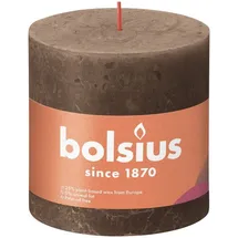 Bolsius Rustik Stumpenkerze 10 x 10 cm wildleder braun