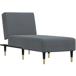 vidaXL Chaiselongue Dunkelgrau Samt