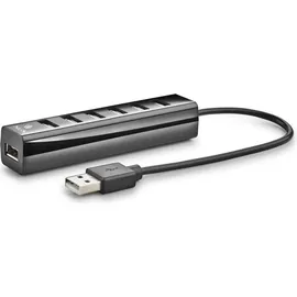 ngs IHUB7 Tiny USB 2.0 Hub 7 Ports mit Power Adapter 5V/1A, universell kompatibel, Plug and Play