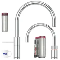Quooker Nordic Round Twintaps verchromt glänzend Wasserhahn & PRO3 & CUBE
