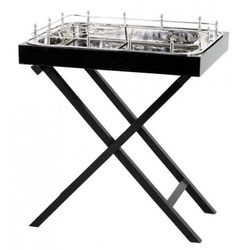 Casa Padrino Designer Luxus Bar Tisch Schwarz Vernickeltes Metall - sehr edel