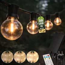 OEM Lichterkette Kunststoff 15 m 30 LEDs inkl. Fernbedienung schwarz