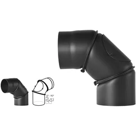Bertrams Ofenrohrbogen Stahl Ø 150 mm mit Tür 0-90° Schwarz