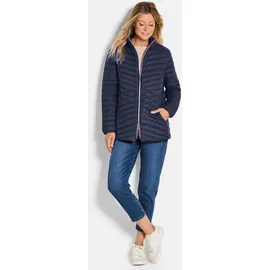 GOLDNER Kurzgröße: Herbstjacke mit Daunen, Stehkragen", in marine | Gr.: 19,
