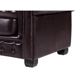 vente-unique Chesterfield Ledersofa 4-Sitzer - Büffelleder - Braun - BRENTON