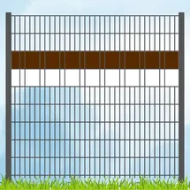 zaun|zu® Sichtschutzstreifen 200 x 10 cm Braun/Weiß Kunststoff