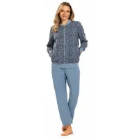 comtessa Hausanzug Damen Homewearanzug Animal (2 tlg) Modisches Design blau 46
