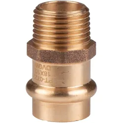 Kupfer Pressfitting Übergang aus Rotguss 18 mm - 1/2